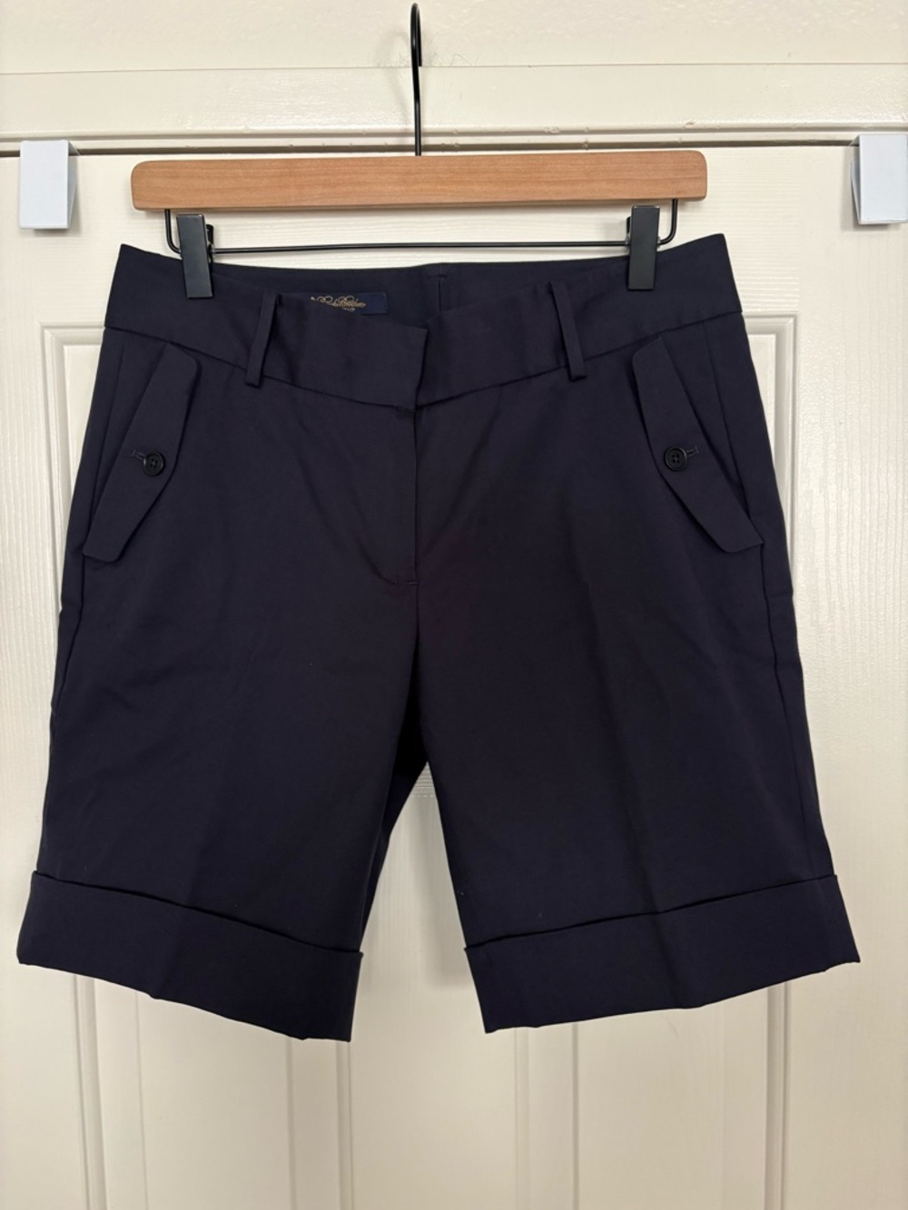 Brooks Brothers Navy Cotton Blend Shorts Preppy Coastal Classic Size 6 - Picture 2 of 5